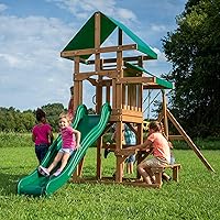 Vista 6 de Backyard Discovery - Juego de columpio de madera de cedro Belmont