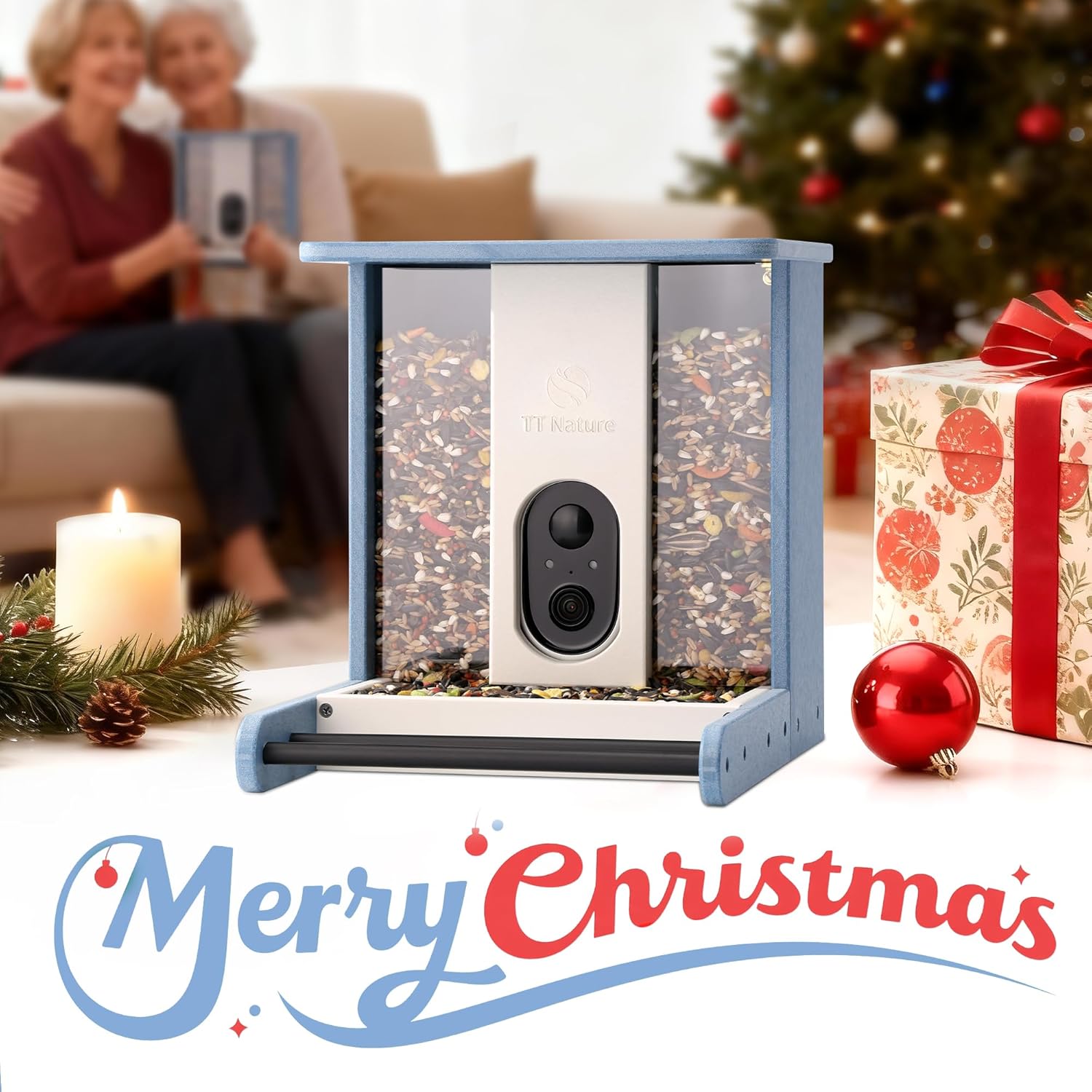 TT Nature HDPE Smart Bird Feeder with Camera, Solar Powered, AI Identifies 10,000+ Birds Species, Auto Capture 2K Videos & Instant Alerts, Ideal Gift for Family and Lover - Image 2