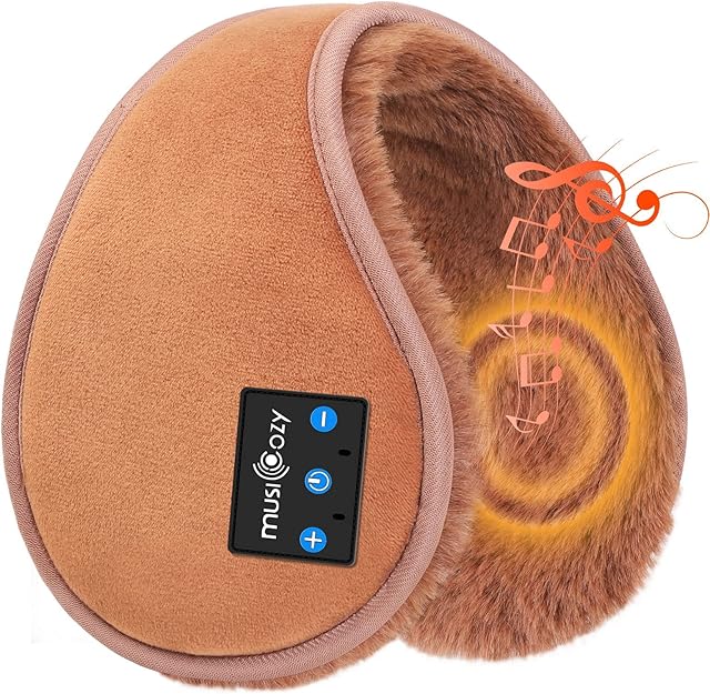 MUSICOZY Earmuffs Headphones, Bluetooth Ear Muffs for Winter,Ear Warmers for Women Girls Men,Wireless Music Headband with Built-in HD Speakers and Carry Bag for Biking Hiking Running Walking etc