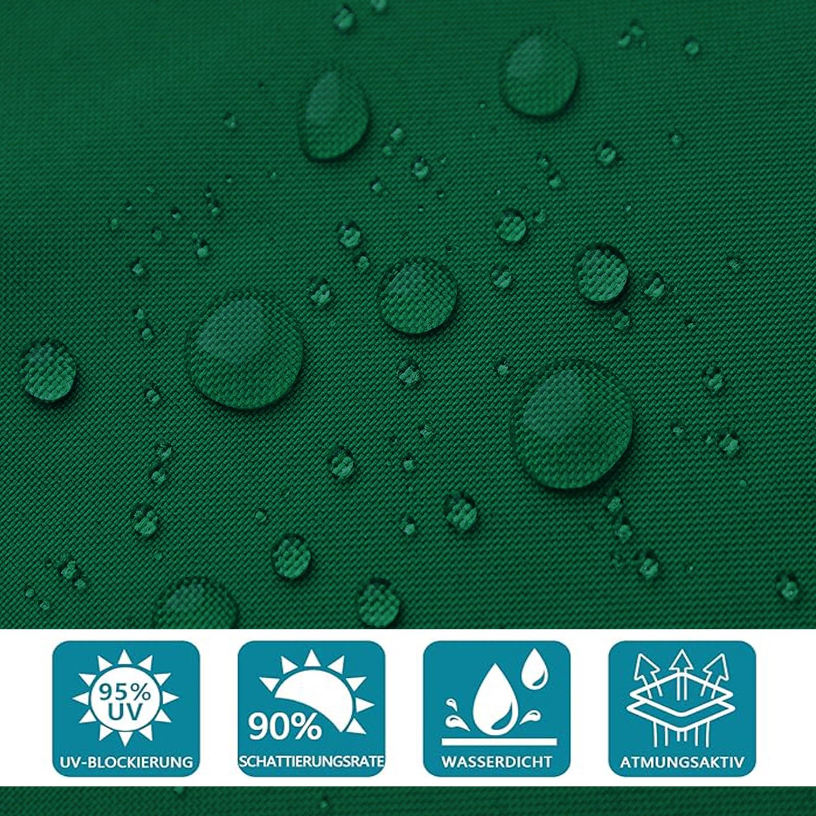 Rete Ombreggiante, Ombreggiante Parasole 120 x 240 cm Impermeabile, Protezione UV Al 95%, Telo Copertura a Onda da Esterno per Esterno, Giardino, Piscina, Verde Scuro