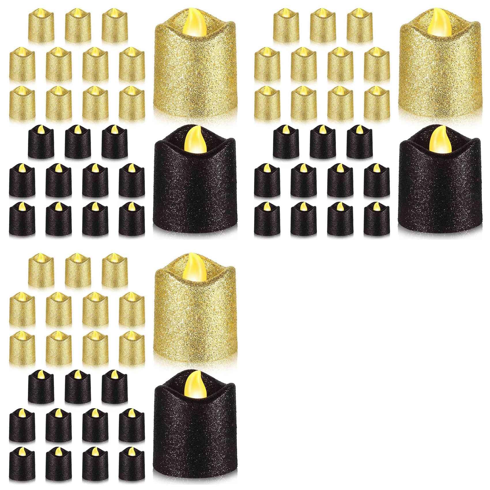 Bougies votives sans flamme LED dorées bougies chauffe-plat