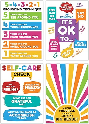 Miniatura 4 de 14 pósteres relajantes de esquina para el aula, carteles de salud mental, decoración de oficina, suministros de esquina para calmar las habilidades