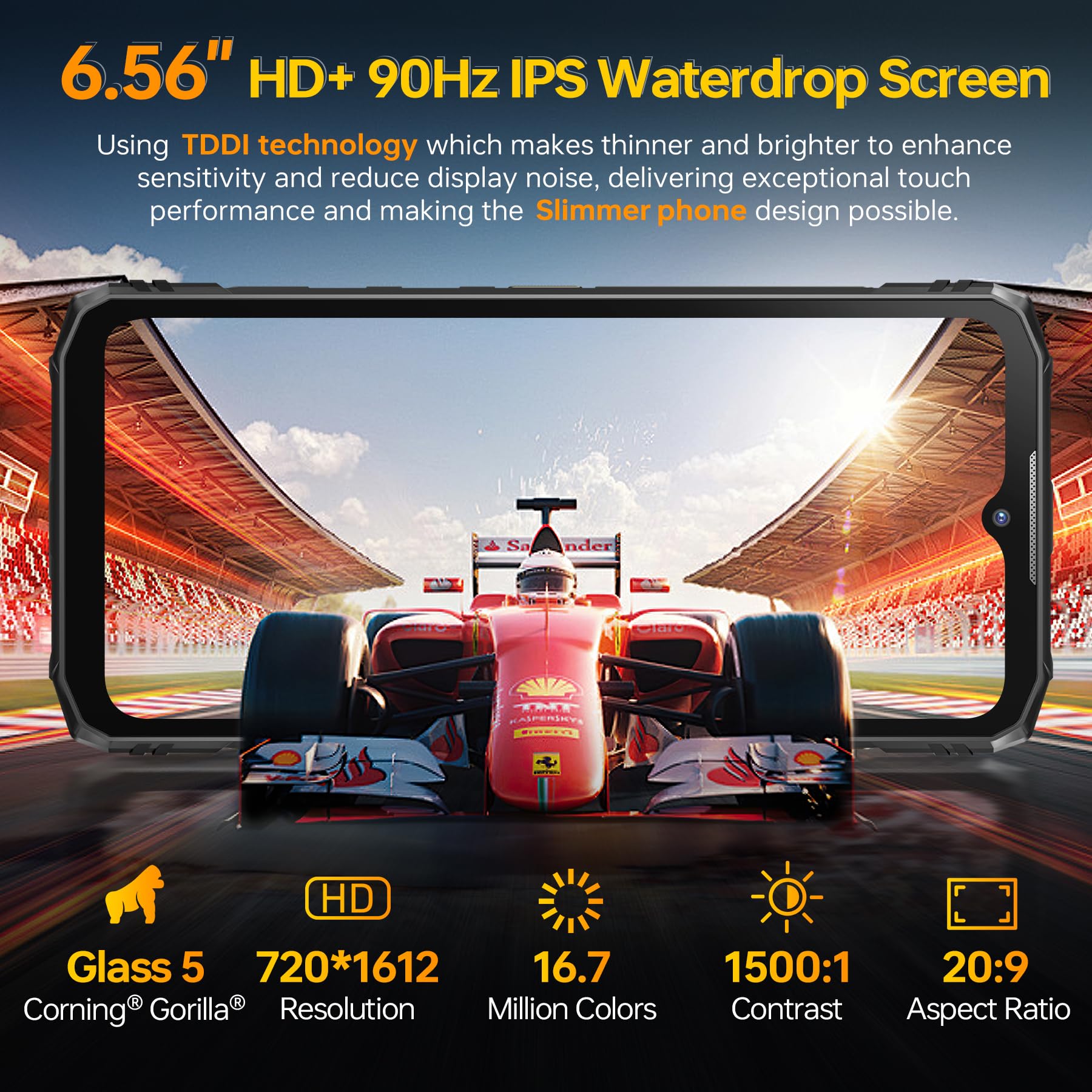 DOOGEE Blade 10 Pro(2024) Rugged Smartphone Android 14, 16GB+256GB(2TB) Telefono Indistruttibile, 6.56'' HD+, 50MP+8MP Cellulare Antiurto 5150mAh, IP68/IP69K/3 Slot per schede/NFC/Face ID/OTG
