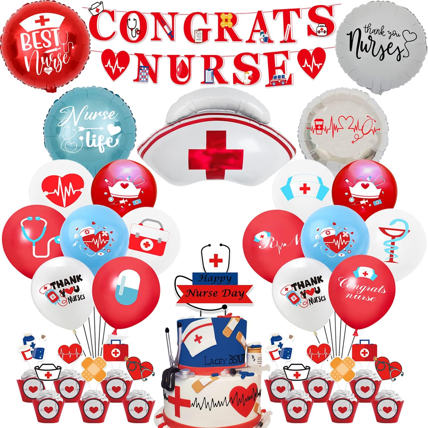 Nurse Graduation Party Decoration Supplies Nursing Latex