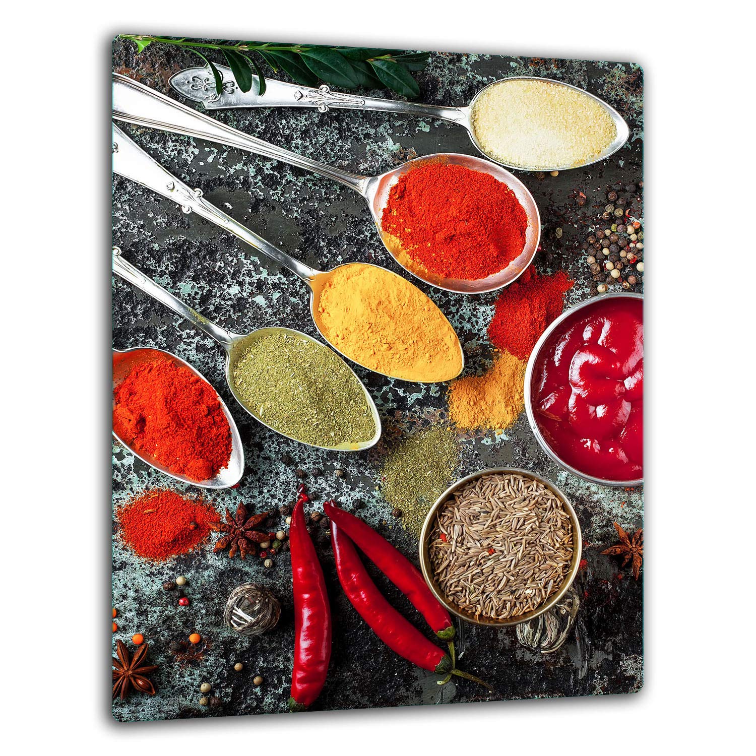 Produktbild von Herdabdeckplatte 60x52 Einteilig TMK | 2 Teilig 30x52 Cm | Ceranfeldabdeckung Küche Elektroherd Induktion | Herdschutz Spritzschutz | Glasplatte Schneidebrett | Gewürze Herdabdeckplatten Ceranfeld