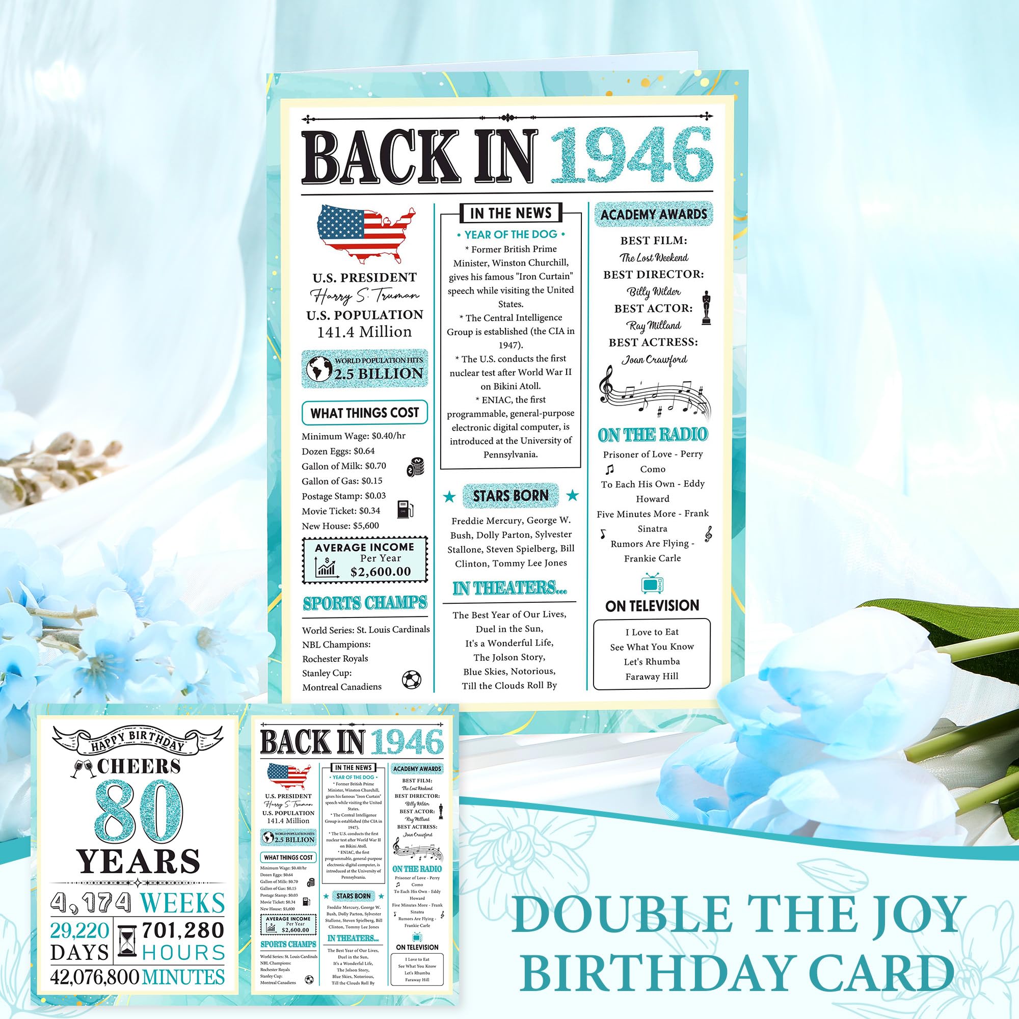 80th Birthday Gifts for Women Her Cool 80 Year Old Birthday Gifts for Women Unique Gift for 80 Year Old Woman Female Mom Meaningful 1946 Gift Ideas for Woman Over 80 Funny Happy 80th Decoration Things