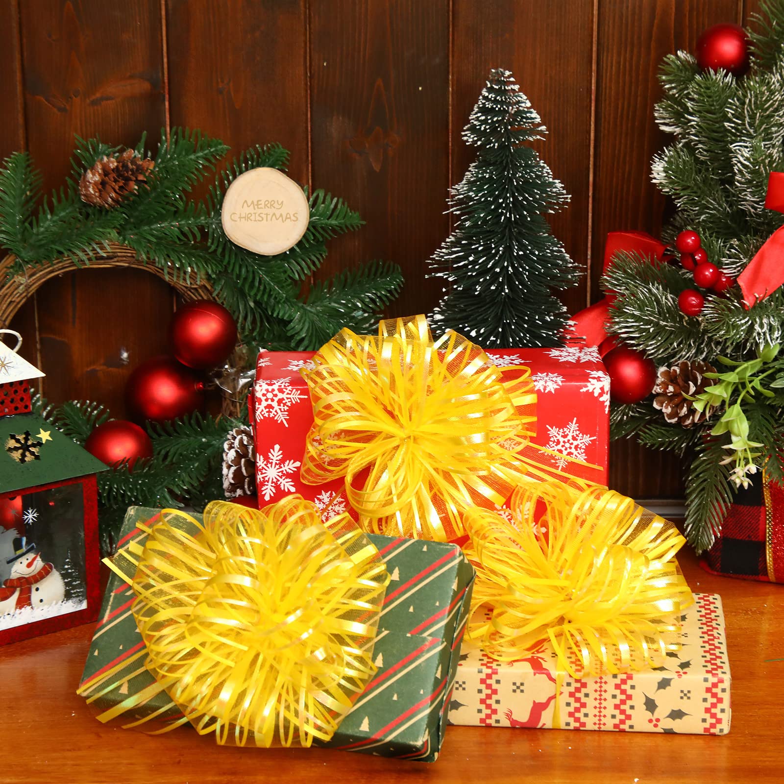 Snapklik.com : Poen 24 Pcs Christmas Pull Bows For Gift Wrapping Large ...