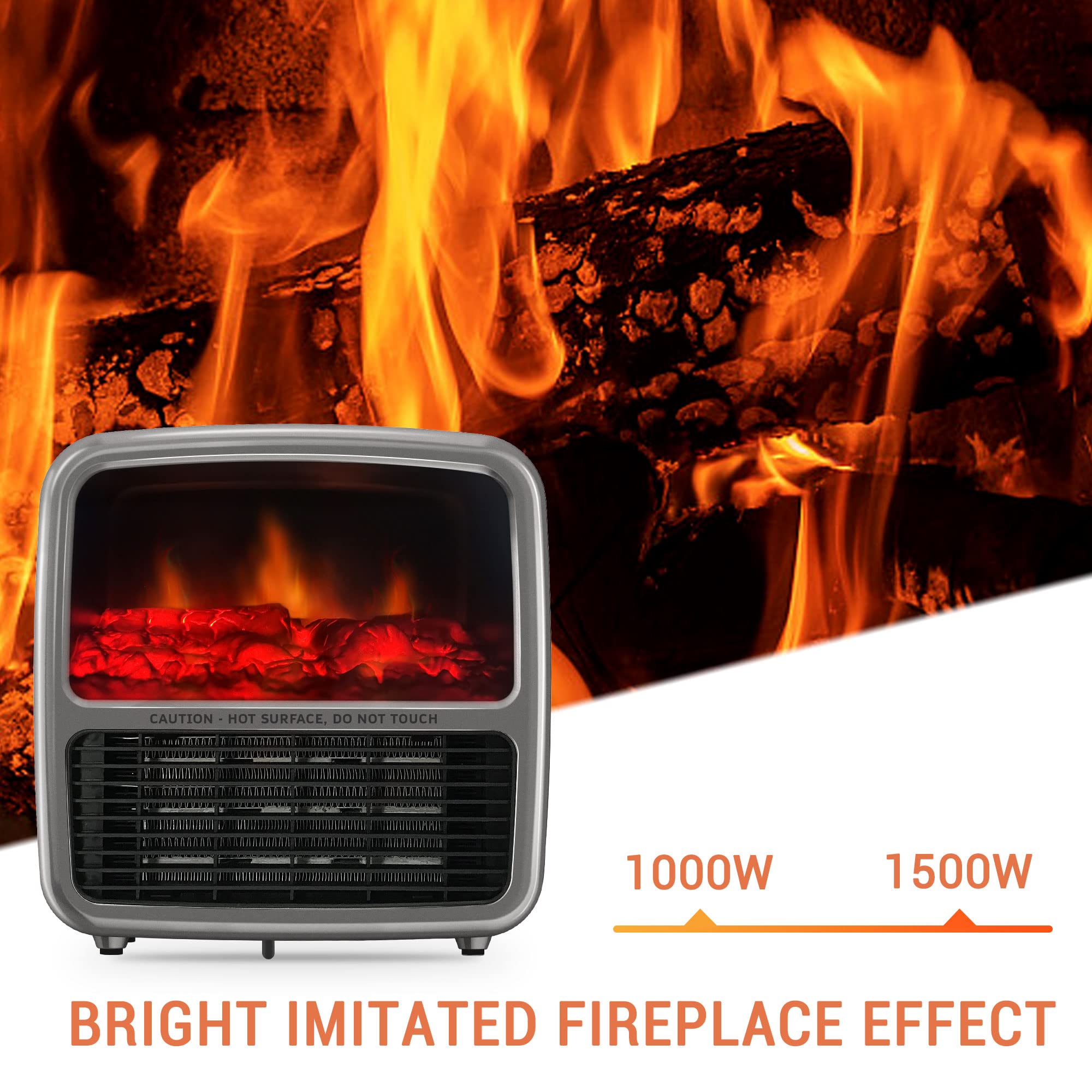 Fireplace Ceramic Portable Fan Heater: YISH 1500W Electric Space Heaters,  Energy Efficient, Fast Heating | Overheating u0026 Tilt Protection | Mini PTC  Fan Heater for Home Office Desk Personal Heating : Amazon.co.uk: