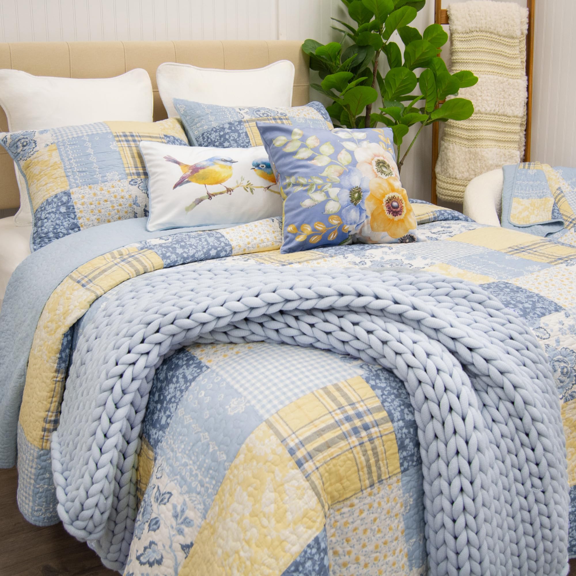 Amazon.com: Donna Sharp Spring Flowers-Cotton Queen Quilt Set 