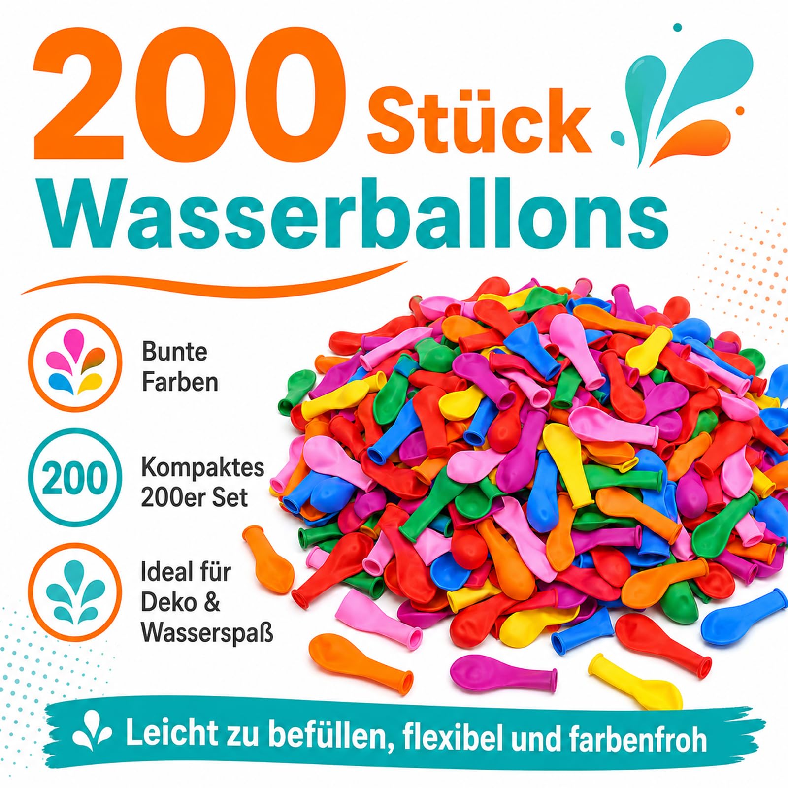 DazzJoy Bomby wodne do zabawek basenowych, 200 sztuk, kolorowe mini balony, kolorowe bomby wodne, balony do gier wodnych, bitwy wodnej, zabawki wodne dla dzieci