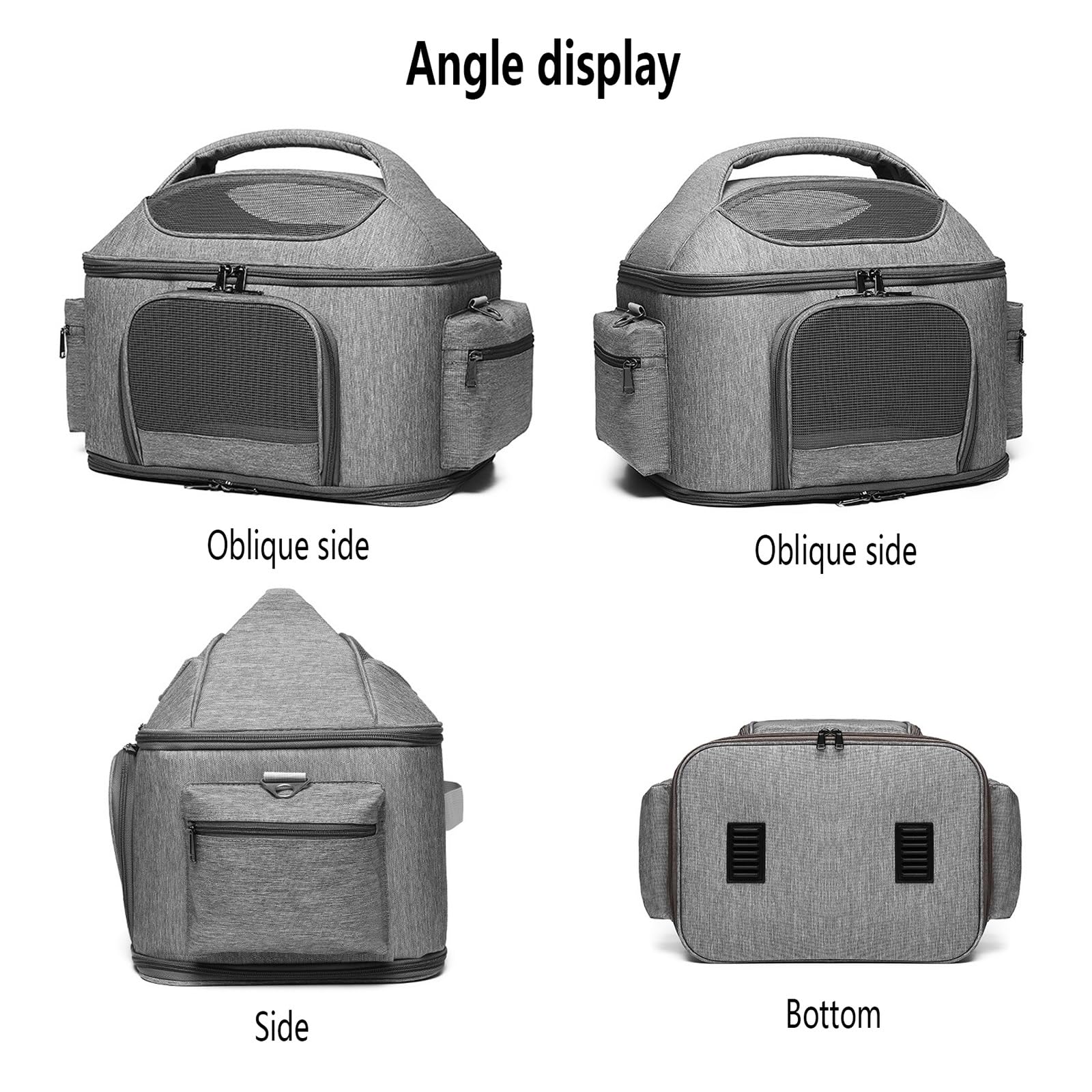 Transportín para Gatos Blando Plegable Antifugas Ventilado Correa Ajustable para Coche/Veterinario/Viaje para Gatos/Perros de hasta 22 Libras(Green)