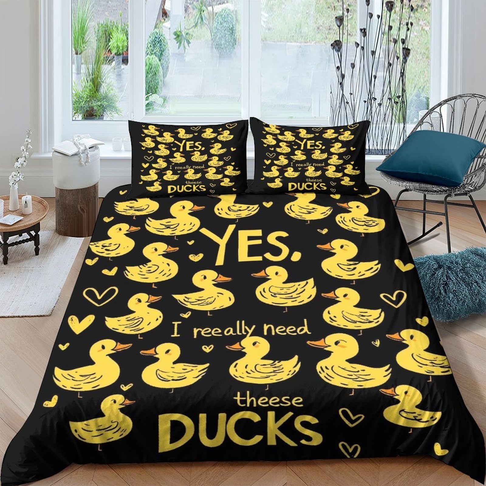Ctjqhvkz Style-9 3D Printed Yellow Duck Fitted Sheet Microfiber Bedroom Decor Duck Pattern Mattress Cover For Home Dorm Guest Room Single（135X200cm）