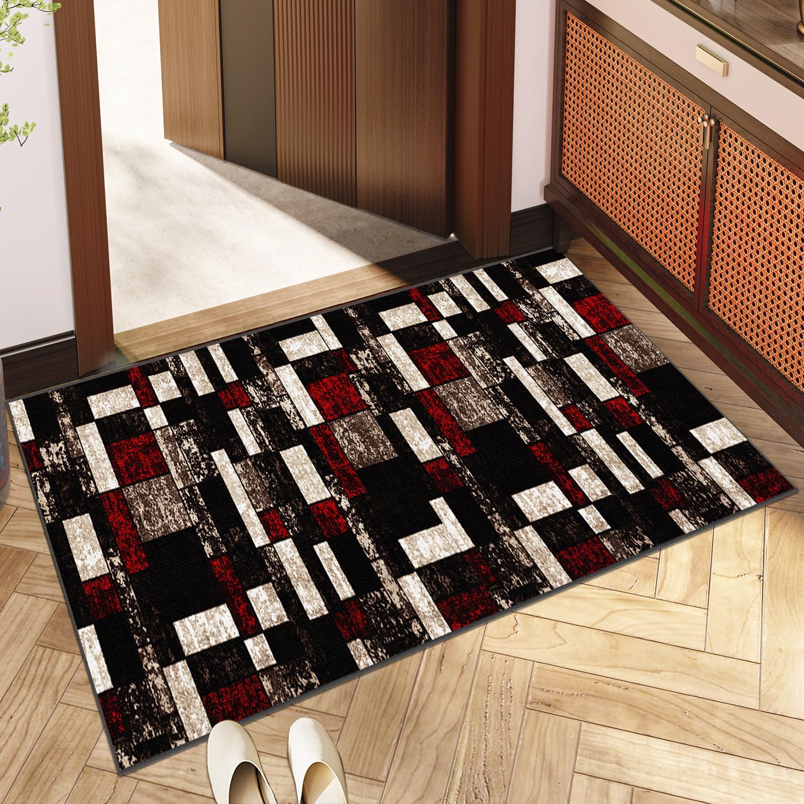 Tappeto lungo e stretto, antiscivolo, per soggiorno, morbido, a pelo corto, moderno, per cucina, sala da pranzo, tinta unita, 70 x 350 cm, design accogliente e imbottito