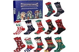 ANOTION Advent Calendar 2021 Men: 12 Days of Christmas Socks