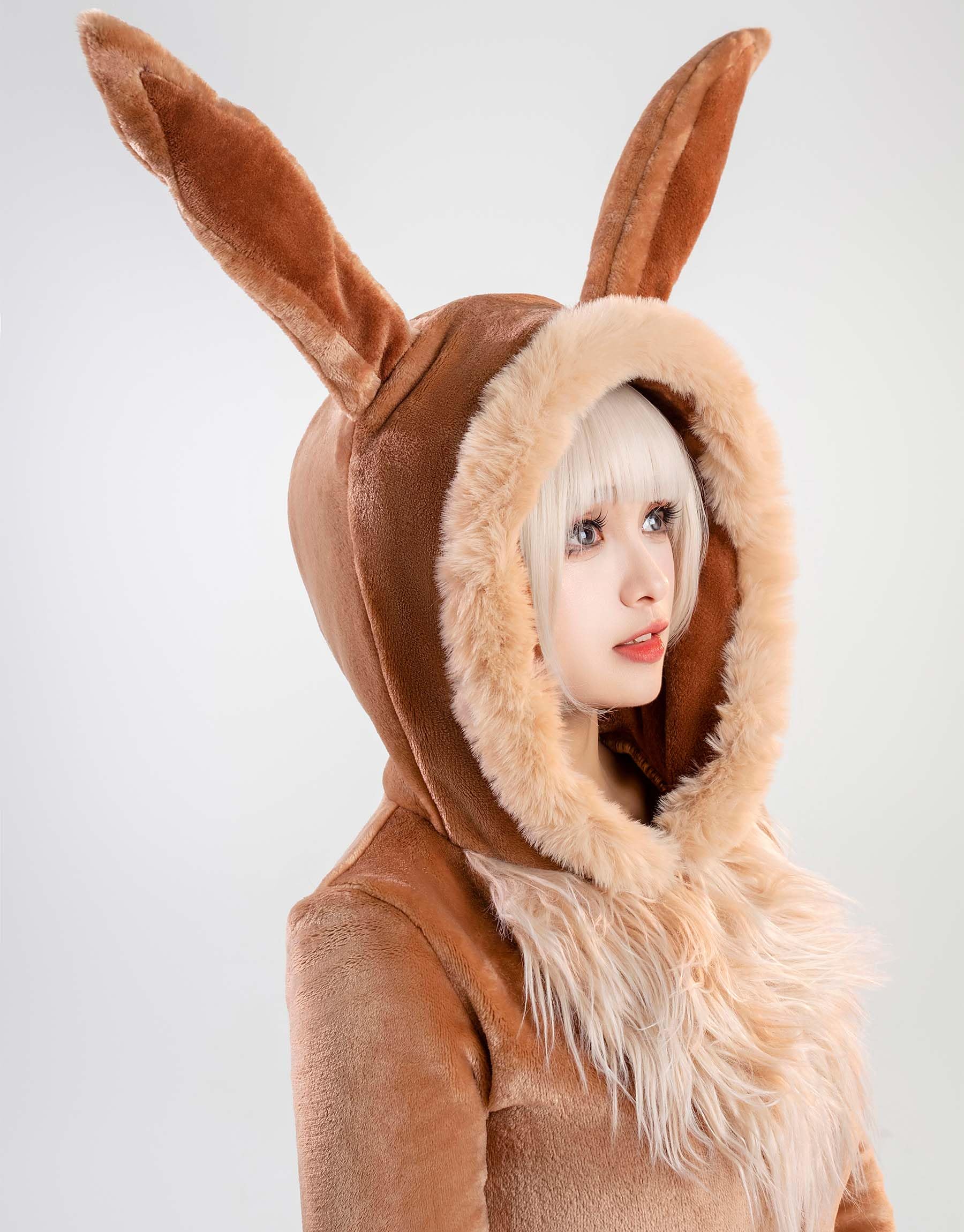 Mobbunny Women Onesie Animal Romper Fuzzy Pajamas Brown Loungewear Fluffy Hooded Homewear Christmas Halloween Cosplay: Medium Brown