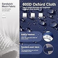 Vista 5 de LET'S CAMP Oversized Camping Chairs 29.52" High Back Heavy Duty Lawn Chair Support 500LBS, Portable Collapsible Chair with Cup Holder, Side Pocket,2