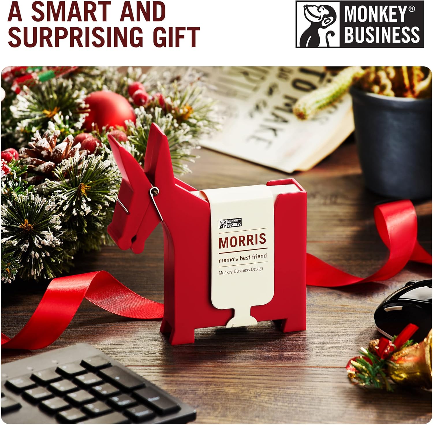 Monkey Business Morris The Donkey: Desktop Memo Holder | Cute Desk Accessories & Office Supplies | Funny Desk Decor & Office Accessories | Desk Supplies: Holders & Dispensers | Sticky Note Holder : Office Memo Holders : Office Products