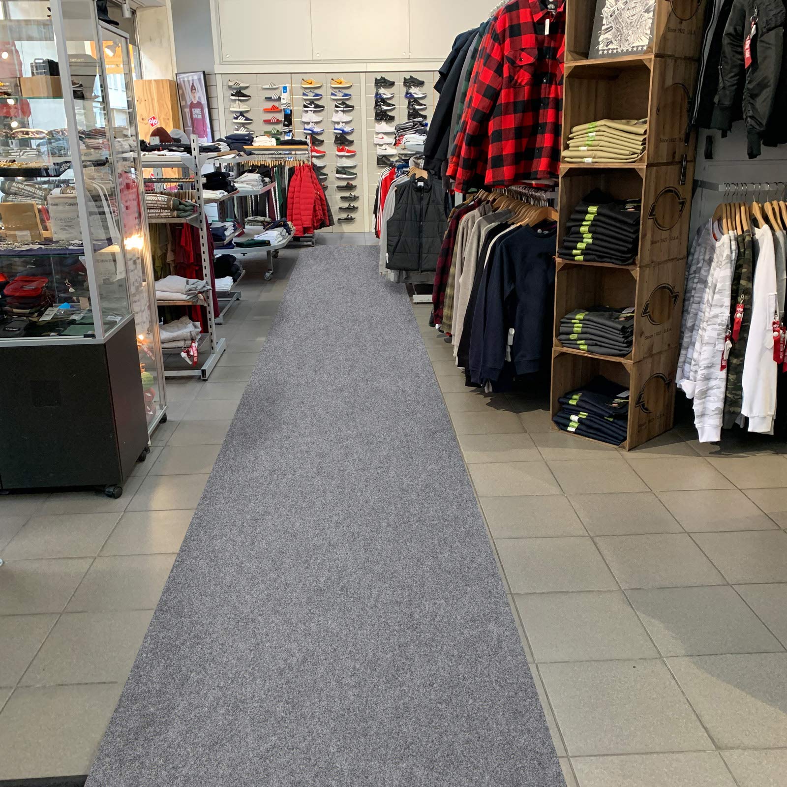 casa pura Tappeto per cerimonia grigio maculato, decorazione per matrimonio, tappeto per passaggio, eventi, compleanno, festa, moquette su misura, 21 colori | ignifugo, 1 m x 2 m