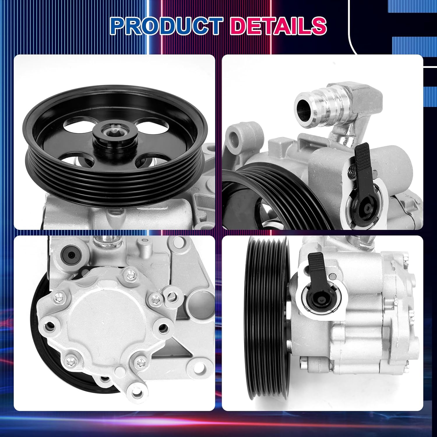 Power Steering Pump with Pulley For Mercedes Benz C300 C350 E350 E550, OE Replace#21541, 3281,V303779