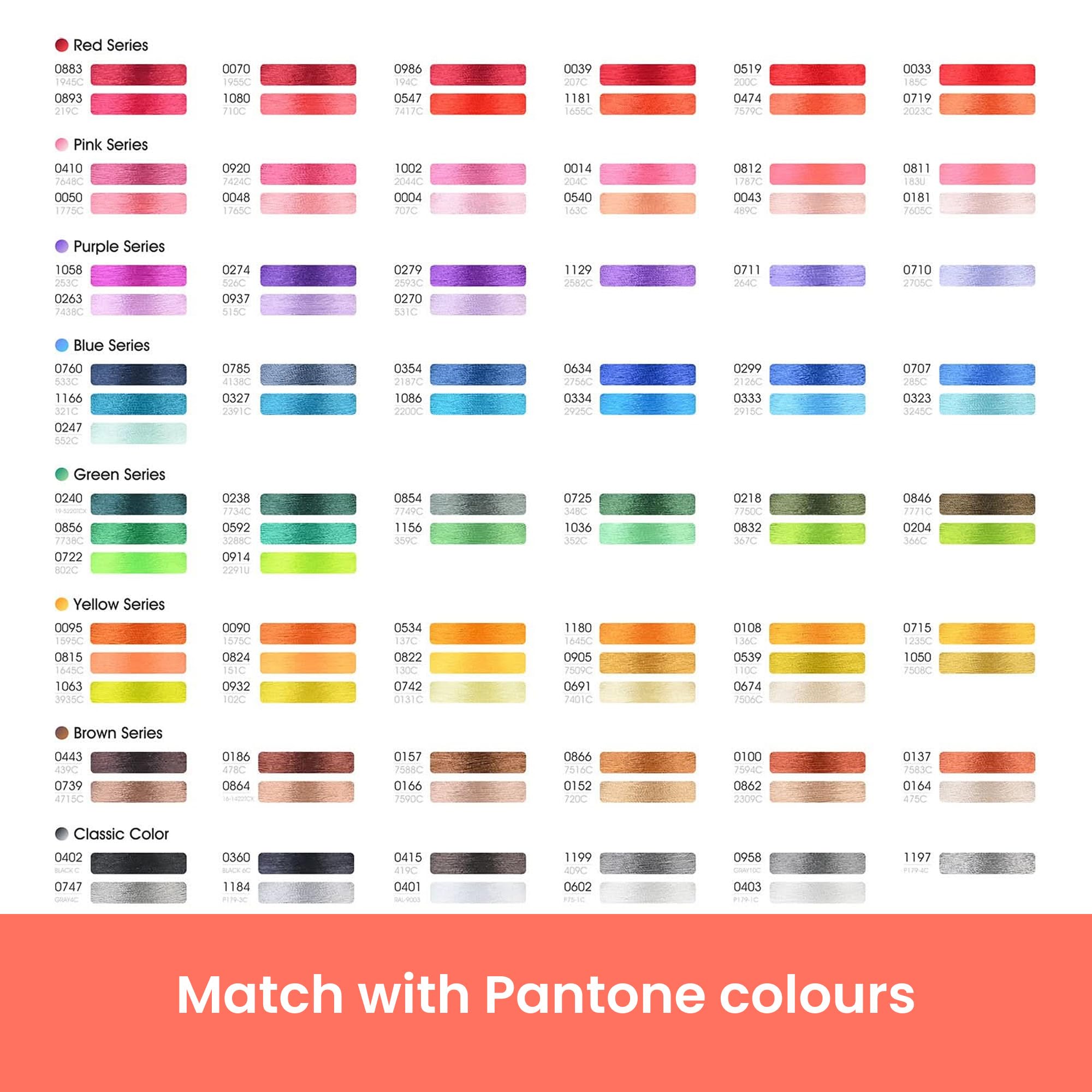 PooLin - Hilo para bordar (40 bobinas x 4000 m, poliéster 40 wt, compatible con agujas únicas y multiagujas, negro, blanco, rojo, rosa, verde, amarillo, fluorescente, naranja, azul turquesa beige gris