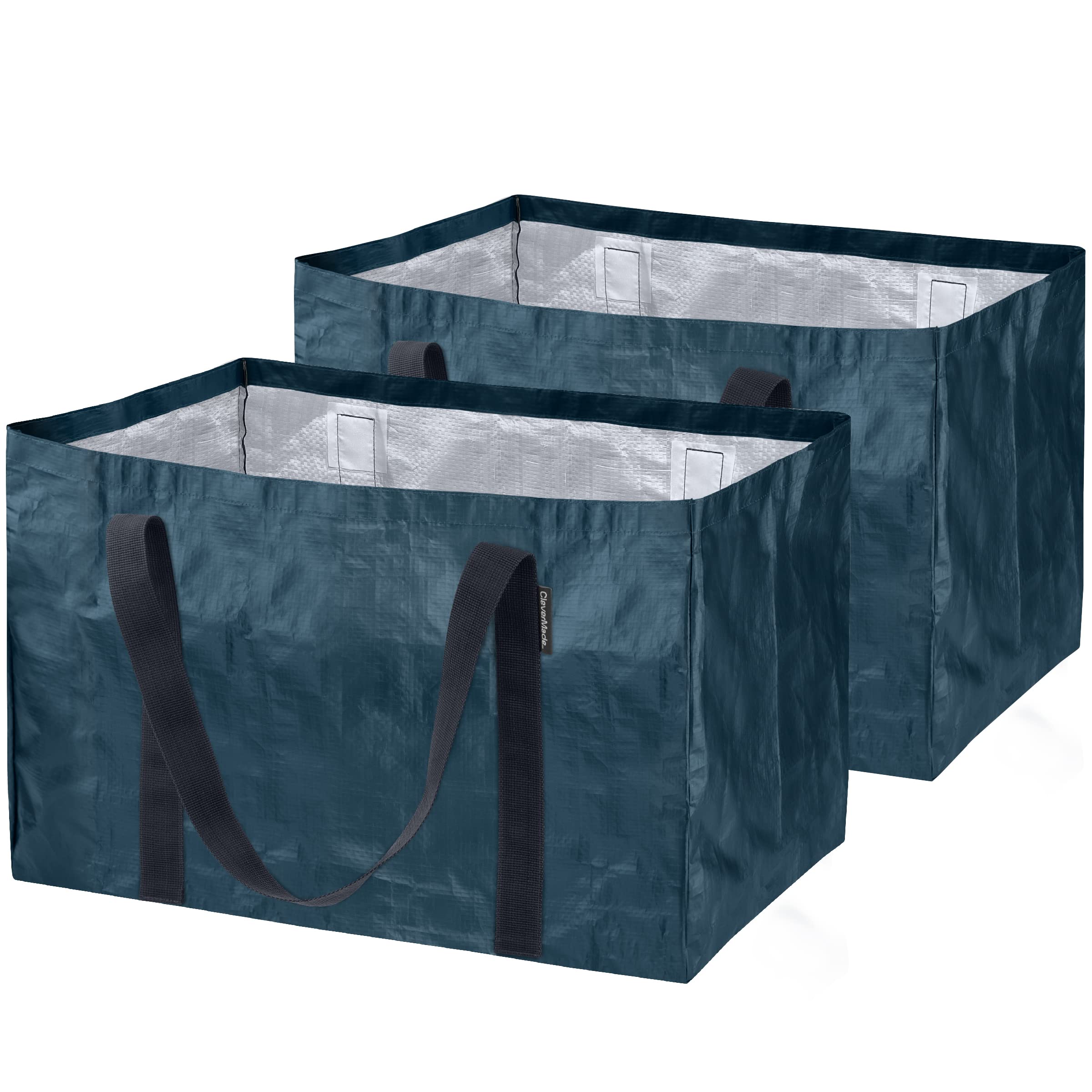 CleverMade Large Tote Bag, 76L 2 Pack, XXL Storage Basket, Ocean