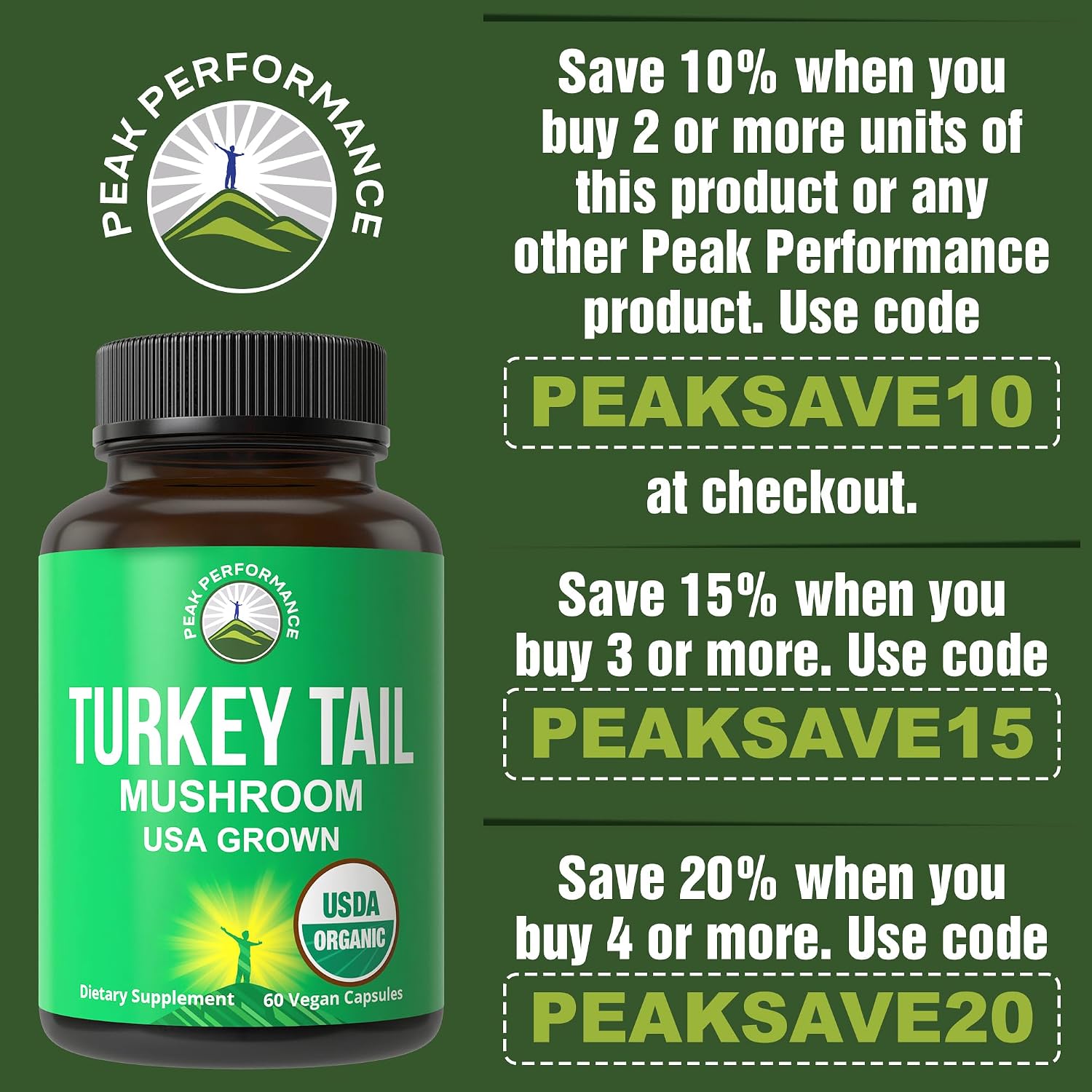 Organic Turkey Tail Capsules - USA Grown Made With Real Turkey Tail Mushroom. Immune System Support Naturally Harvested Mushroom Supplements for Immunity. Vegan Turkey Tail Mushroom Supplement Extract