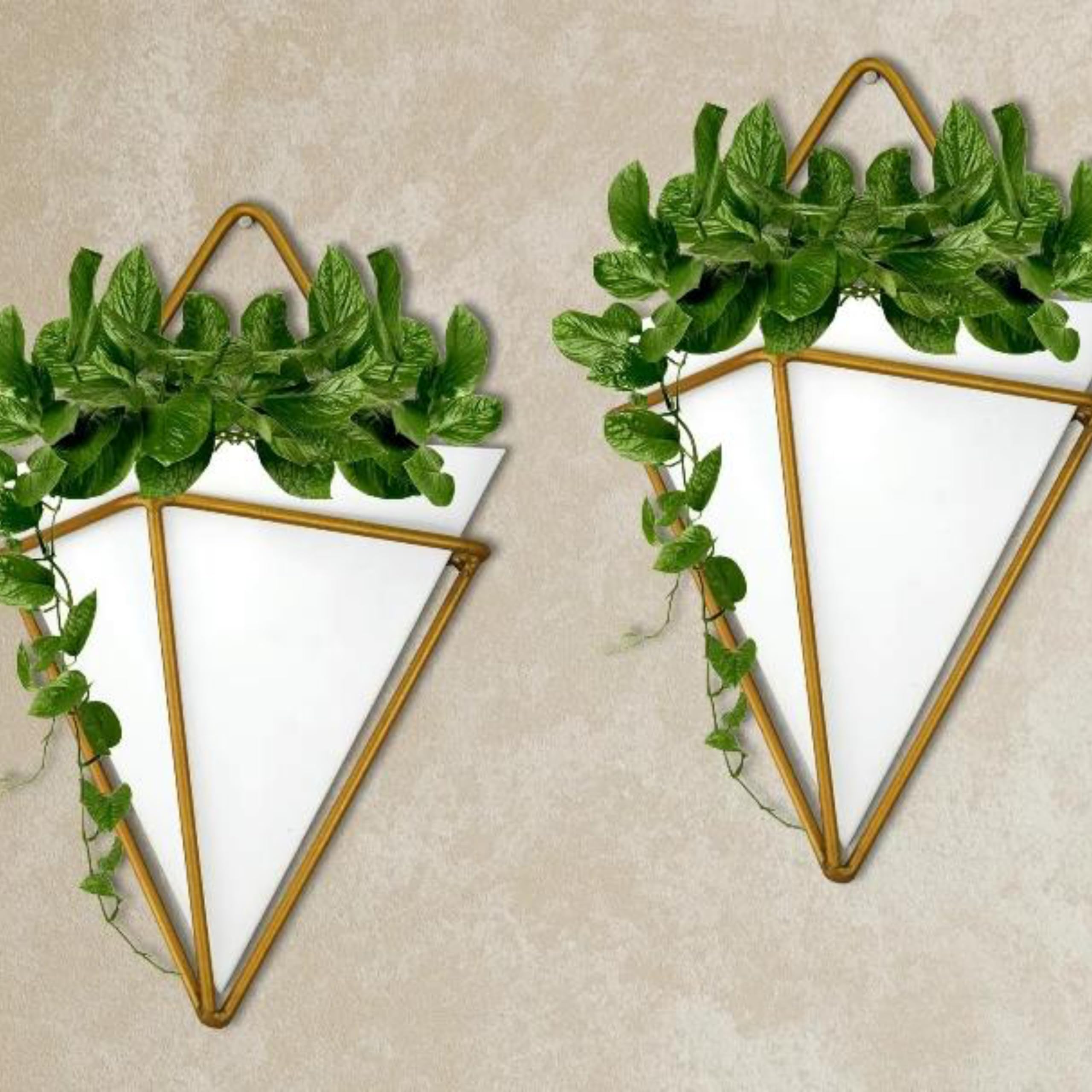 Nature at Homes - Wall Trio Planter Contemporary Wall-Mounted Botanical Accent for Living Rooms, Bedrooms, Balconies, and Home Décor (White) (B0D3HHC52L) Amazon Price History, Amazon Price Tracker