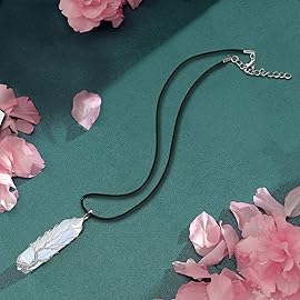 VIBILIA Healing Crystal Necklace Tree of Life Wire Wrapped Opal Stone Point Pendant Necklace Hexagonal Reiki Spiritual Quartz Gemstone Jewelry for Women Men - Silver