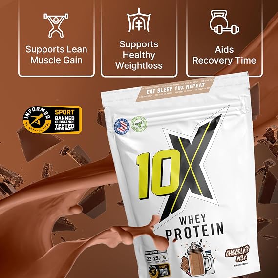 Whey Protein Powder - Chocolate Milk, 770g (22 Servings), Low-Calorie, Gluten-Free & Vegetarian, Fast Absorption for Muscle Recovery, Ideal for Weight Loss & Training