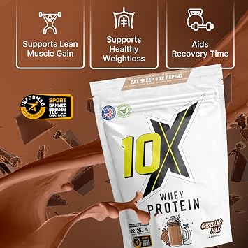 Whey Protein Powder - Chocolate Milk, 770g (22 Servings), Low-Calorie, Gluten-Free & Vegetarian, Fast Absorption for Muscle Recovery, Ideal for Weight Loss & Training