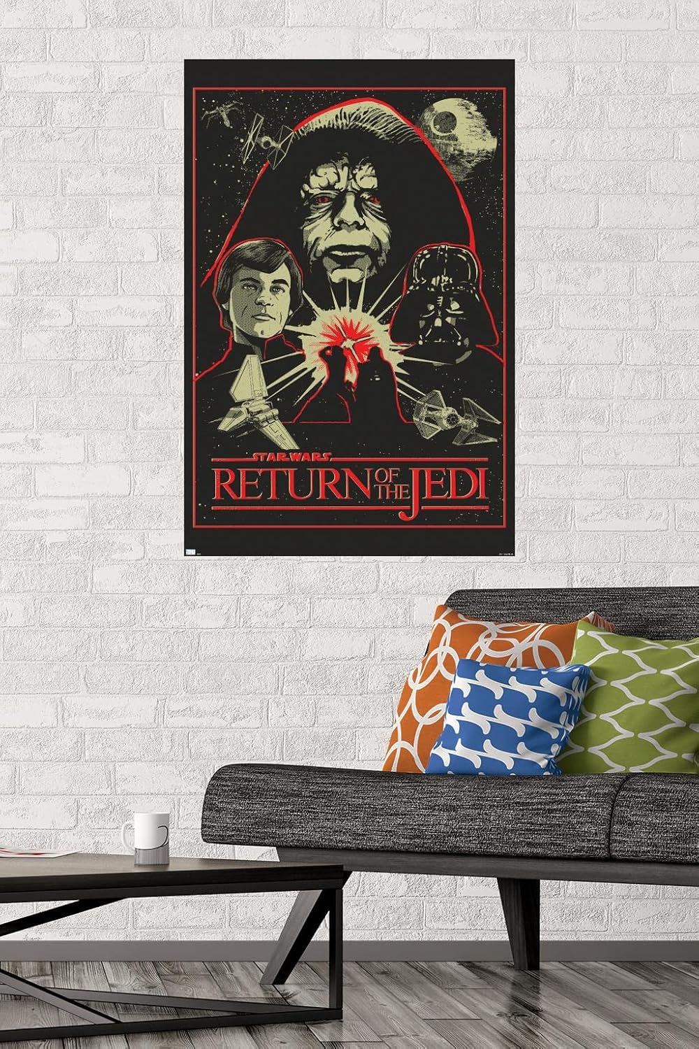 Star Wars: Return of the Jedi - Red Outline Illustration Wall Poster, 34L" x 22.4W", Premium Unframed Version