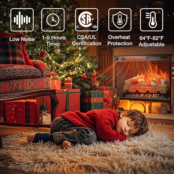 Chimenea Eléctrica Innoflame 23", Efecto Llama Ajustable, 1500W miniatura 7