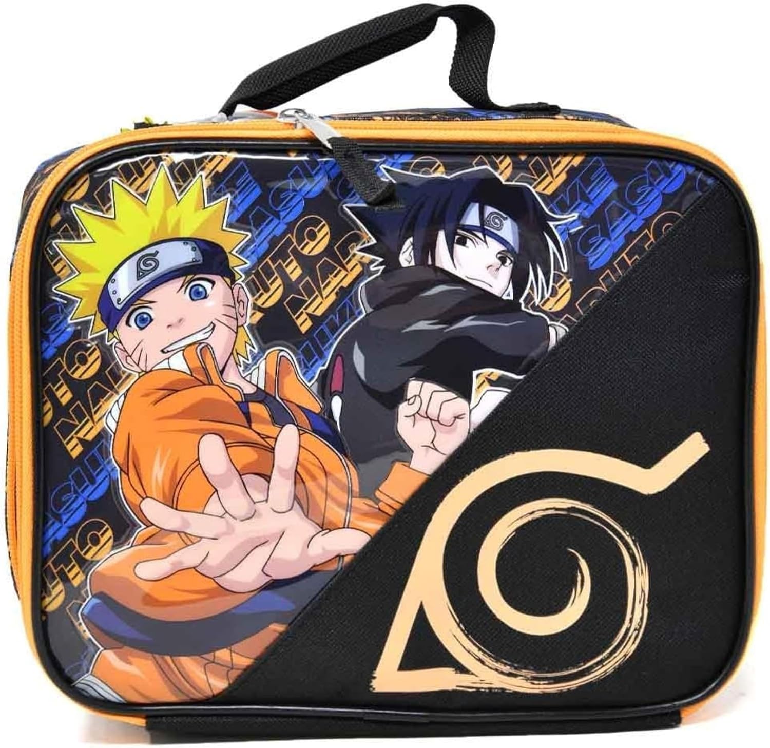 Bioworld Kids Insulated Lunch Bag with Handle – Naruto Rectangle Lunch Bag Design – Reusable Soft Cooler Lunch Box for Boys & Girls, School, Daycare & Travel