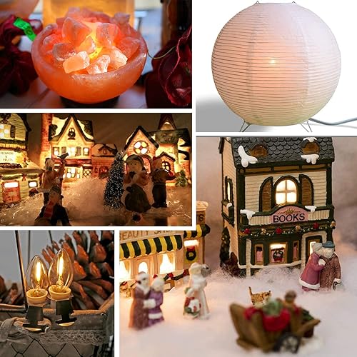 Miniatura 6 de Paquete de 4 cables de accesorios con bombillas LED de noche, cable blanco con enchufes de interruptor de encendidoapagado, bombilla LED C7 blanca