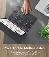 CHESONA iPad Pro 11 Billentyűzet M5/M4 Levehető Trackpad 7 Szín Világítás AZERTY 3