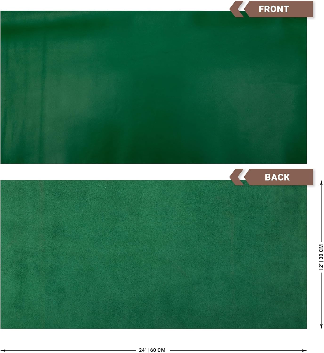 Shkira 12''X24'' Tooling Leather Square - 2.0MM Bright Green Sheets for Crafts - Leather Sheets for Crafts Tooling Sewing Hobby - Thick Cowhide Pieces - Fabric for Crafting