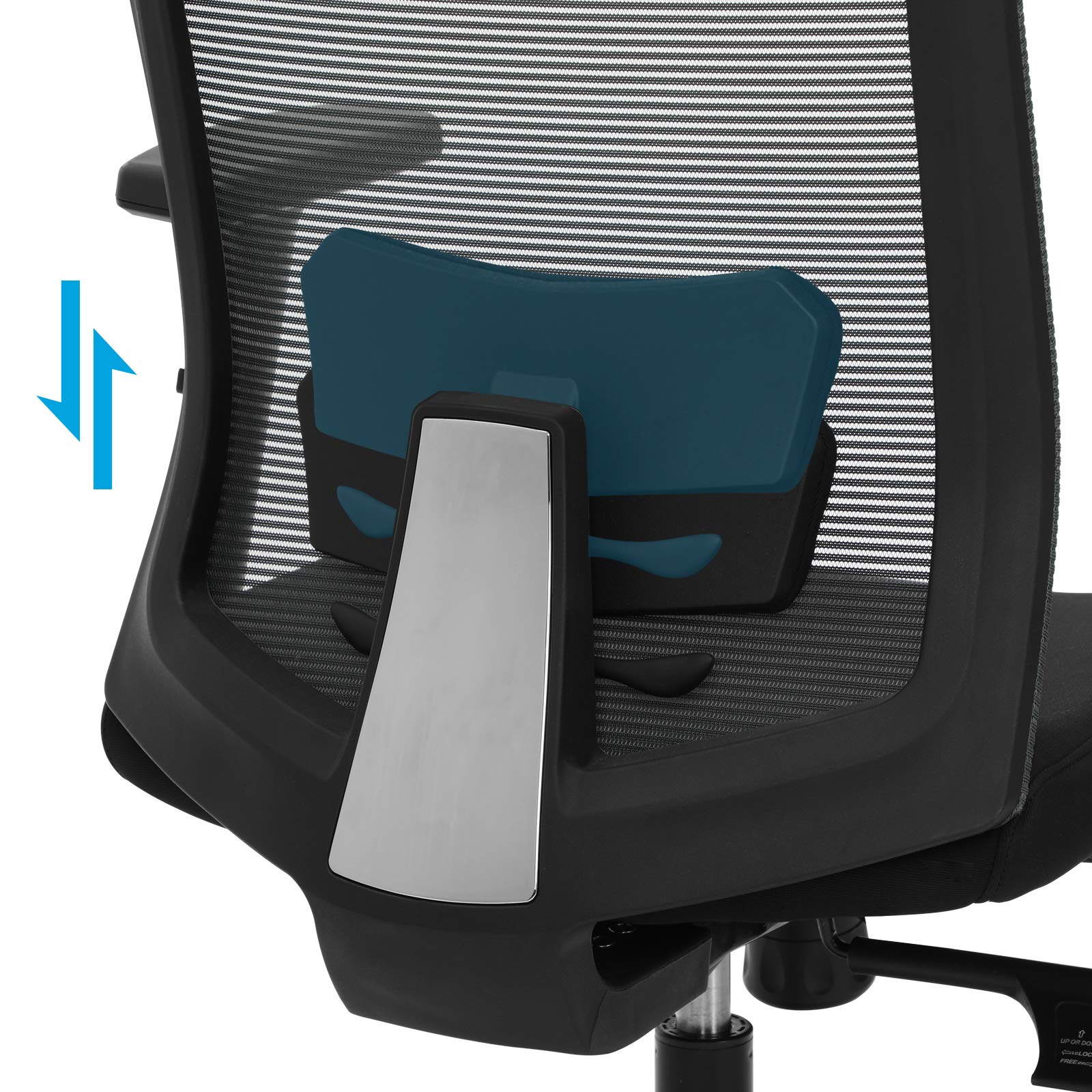 SONGMICS Silla de Oficina de Malla, Silla de Escritorio, Giratorio de 360°, Soporte Lumbar Ajustable, Apoyacabezas y Apoyabrazos, Inclinación del Respaldo hasta 120°, Gris OBN55BG