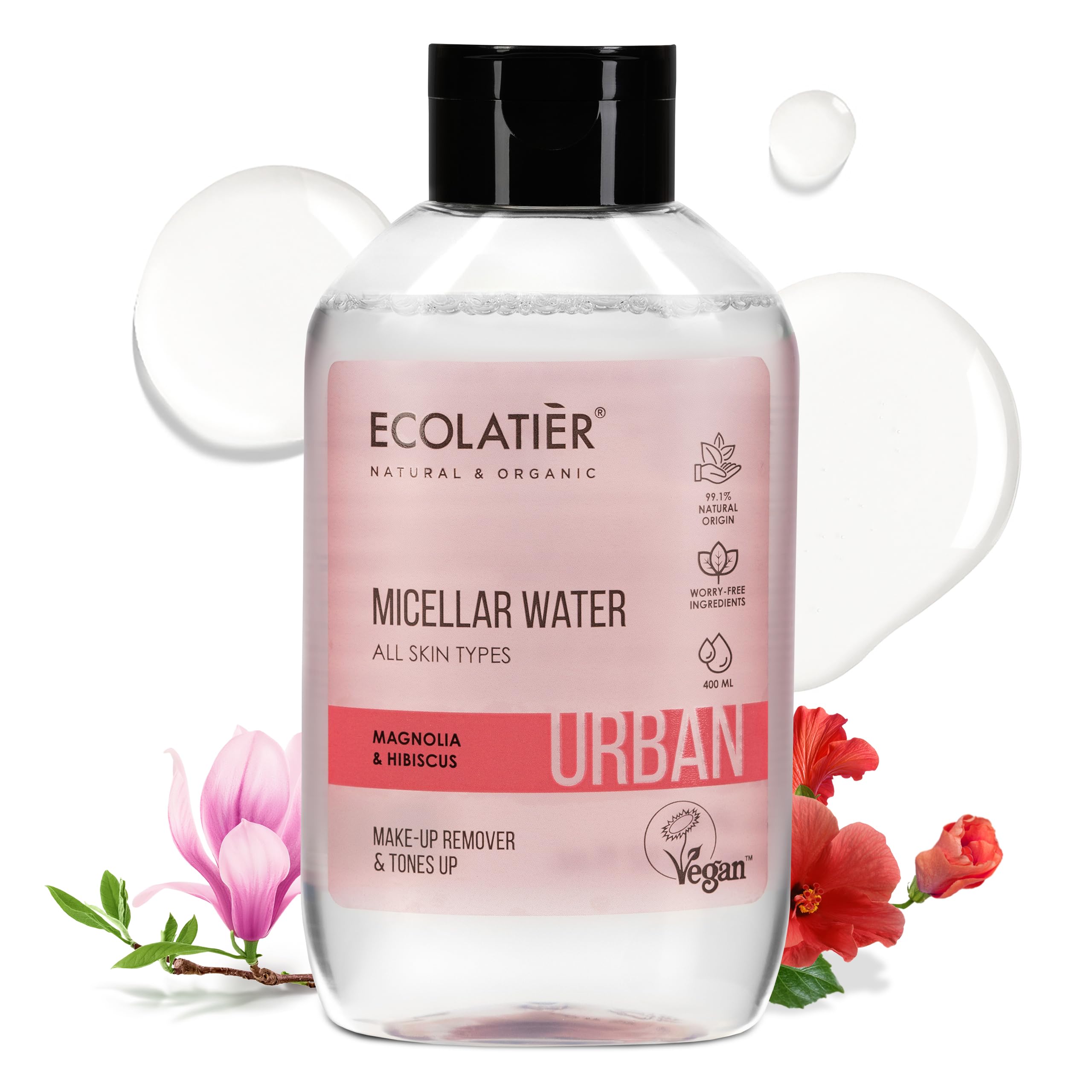 Micellar Water for Sensitive Skin with Organic Aloe Vera - 99.1% Natural Ingredients, Vegan, Hydrating Facial Cleanser & Micellar water Makeup Remover
