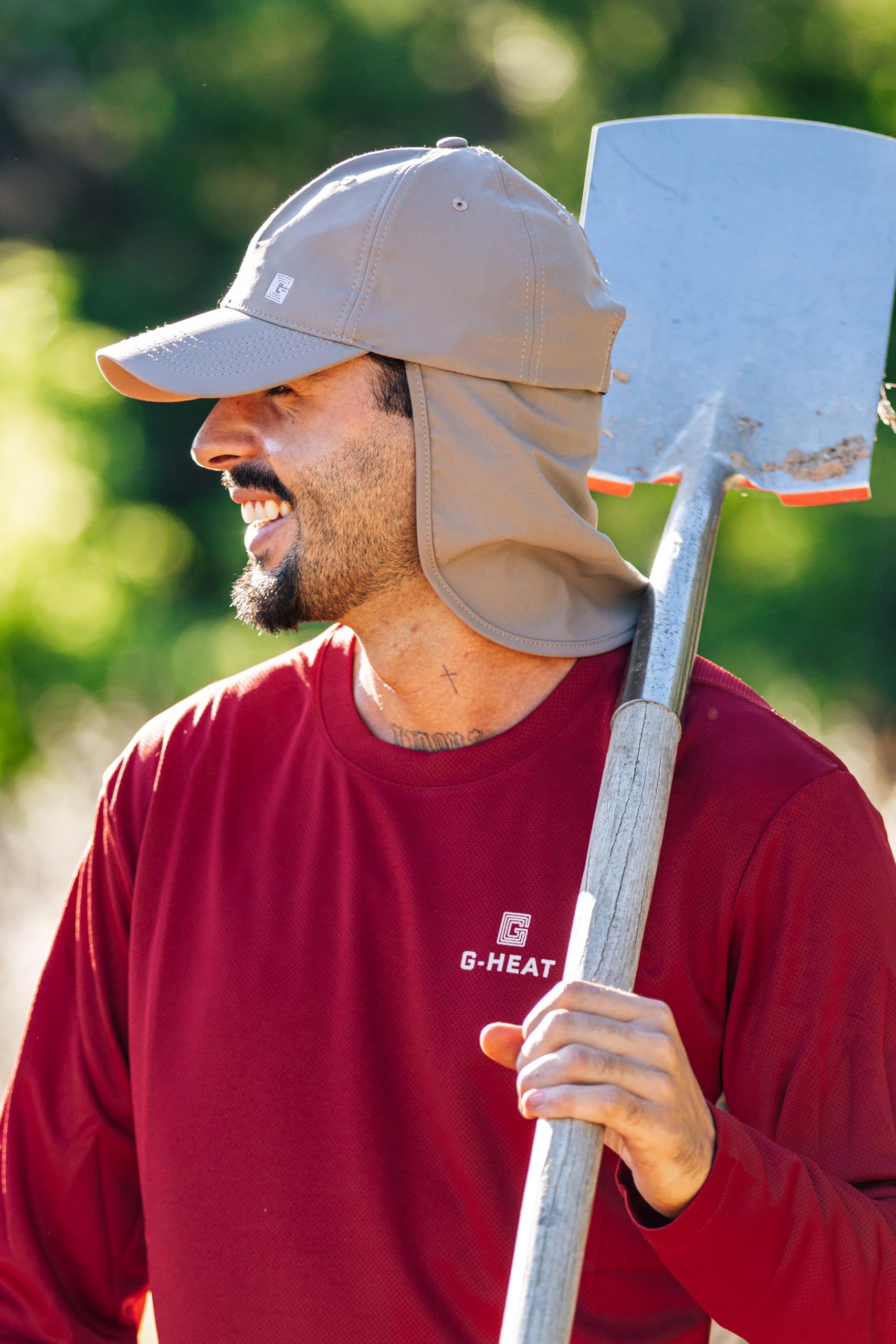 G-HEAT – Gorra Sahariana Anti-UV con protección UPF50+ | Refrescado instantáneo | Ligera, Transpirable | Protector de cuello desmontable | Ideal para ocio, senderismo, verano, quemaduras de sol