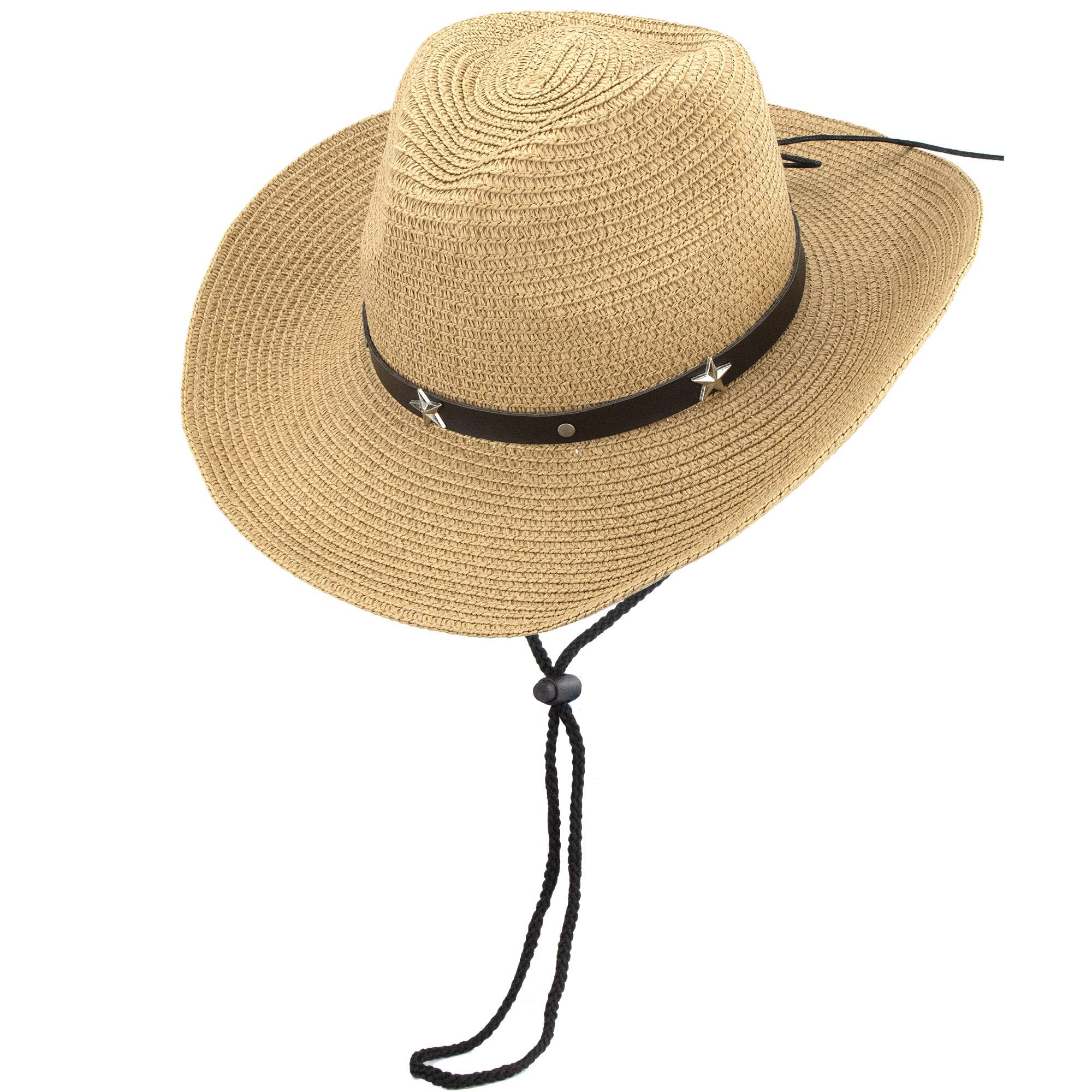 KorhLeoh Sombrero de vaquero de paja occidental para niños pequeños, para verano, vaquera, playa, para bebés, niños y niñas