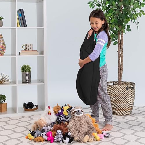 Miniatura 382 de Posh Stuffable - Sillón puff con almacenamiento para niños, contenedor de animales de peluche, organizador de juguetes de niños Lienzo Burbujas Azul