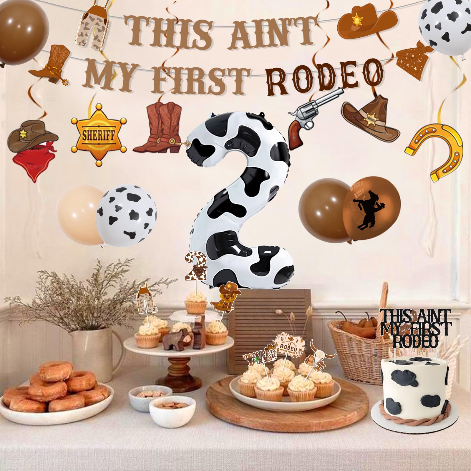 Western Cowboy 2nd Birthday Decorations – Backdrop, Banner, Balloons & More For A Rodeo Party