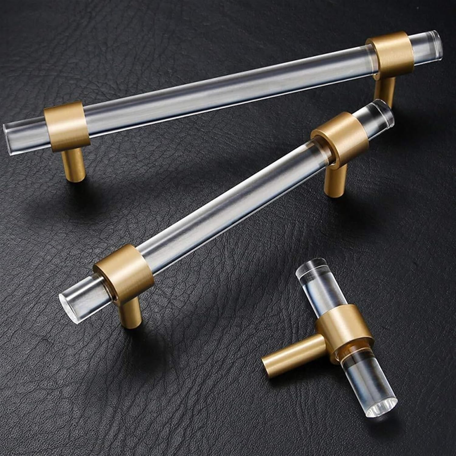 ,Door Cupboard Knobs,Furniture Drawer Pulls,Round Transparent Acrylic Cabinet Handle Furniture Handles Handles Acrylic Furniture Handle Kitchen Drawer Knobs Gold Modern Knob Clear Crystal Hand Furnitu