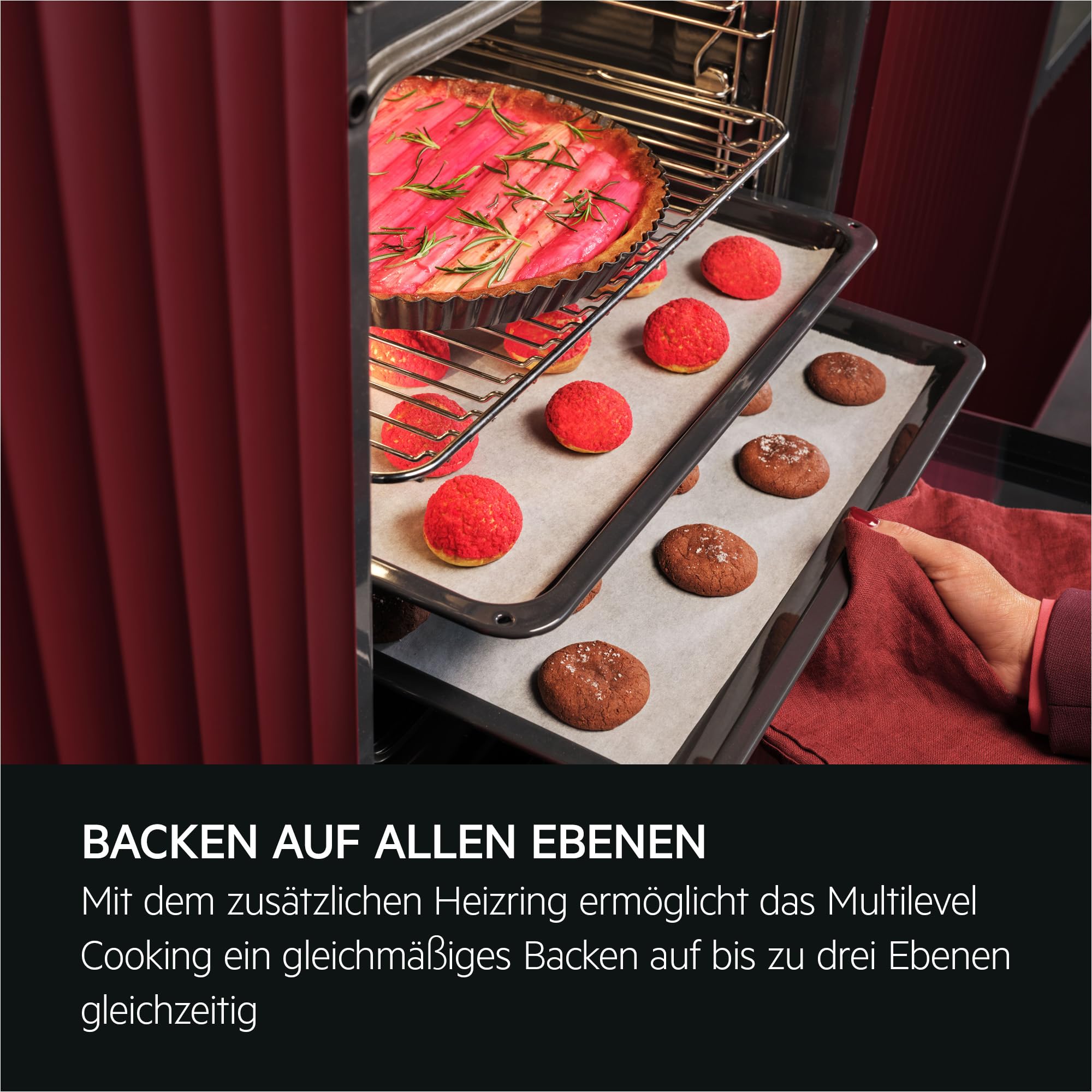 AEG Einbauherd-Set AMZ110HSM, bestehend aus Herd OU5AE20SM Serie 5 mit Ringheißluft: gleichmäßige Garergebnisse auf 3 Ebenen & strahlenbeheiztem Kochfeld TA64RAS6XB 60cm: Bräter- und Zweikreiskochzone