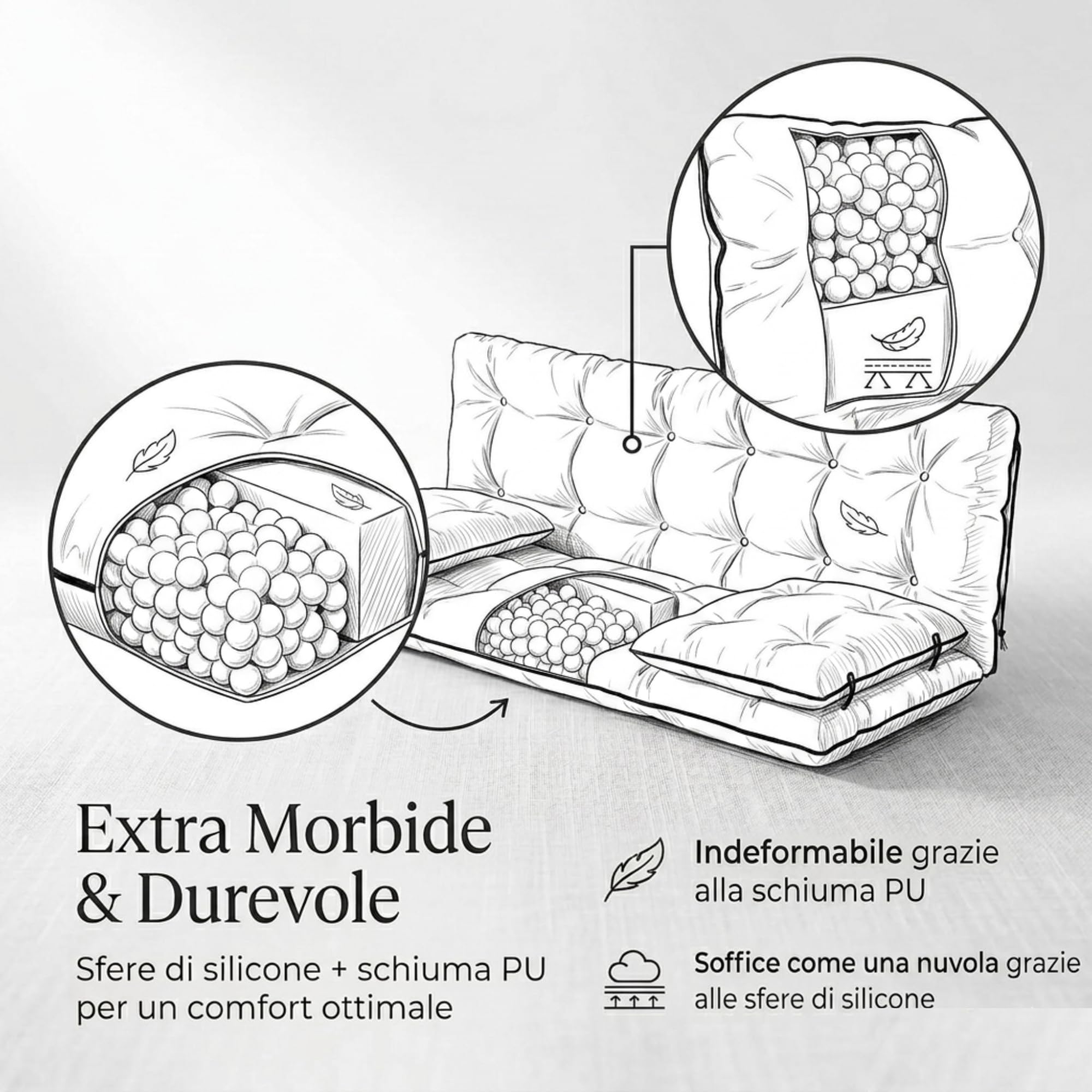 Cuscino impermeabile per altalena da giardino, cuscino per altalena, cuscino per dondolo 180 cm, cuscino da giardino, cuscino per panca (beige)