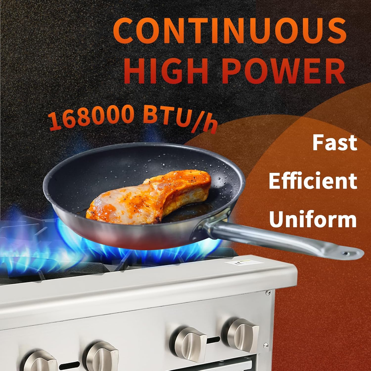36" Commercial Hot Plate, Heavy Duty 6 Cast Iron Burners Natural and Propane Gas, Stainless Steel Countertop Stove Top Indoor Outdoor Portable Cooking Equipment Restaurant - 168000 BTU