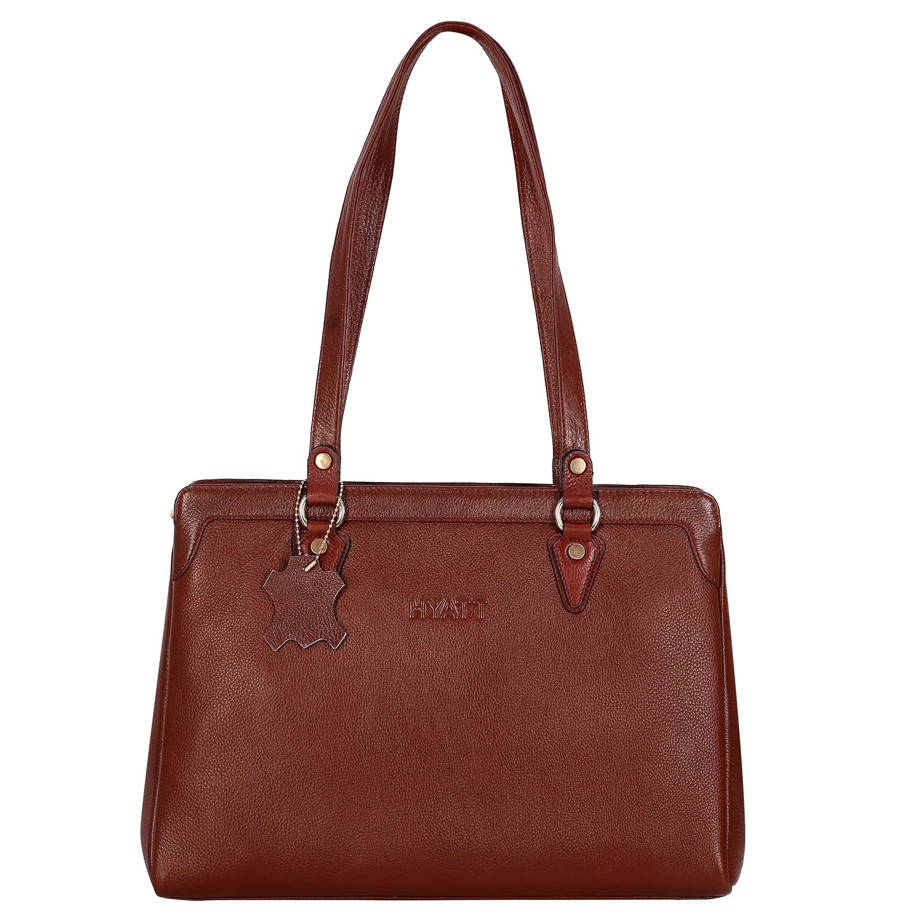 HYATT Leather Accessories Full-Grain Natural Leather Top-Handle satchel Handbags & Shoulder tote Bags For Women (Dimension- L-13 X H-10 x W- 5 Inch | Weight- 0.8 KG / 800 GR (B09557MCFC) Amazon Price History, Amazon Price Tracker