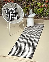 Vista 30 de Unique Loom - Alfombra de área de la colección Outdoor Striped - Rayada (5' 1" x 8' Rectangular, Verde/Marfil)