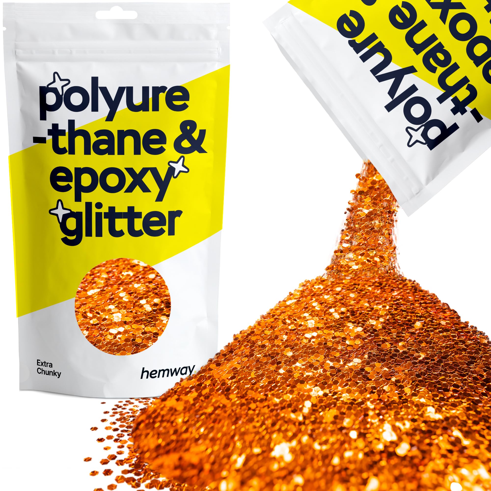 Hemway Resin Glitter Bronze Brown 100g Super Chunky | Polyurethane & Epoxy Glitter for Resin Crafts, Tumblers, Coasters, Floor & Table Art — view 187