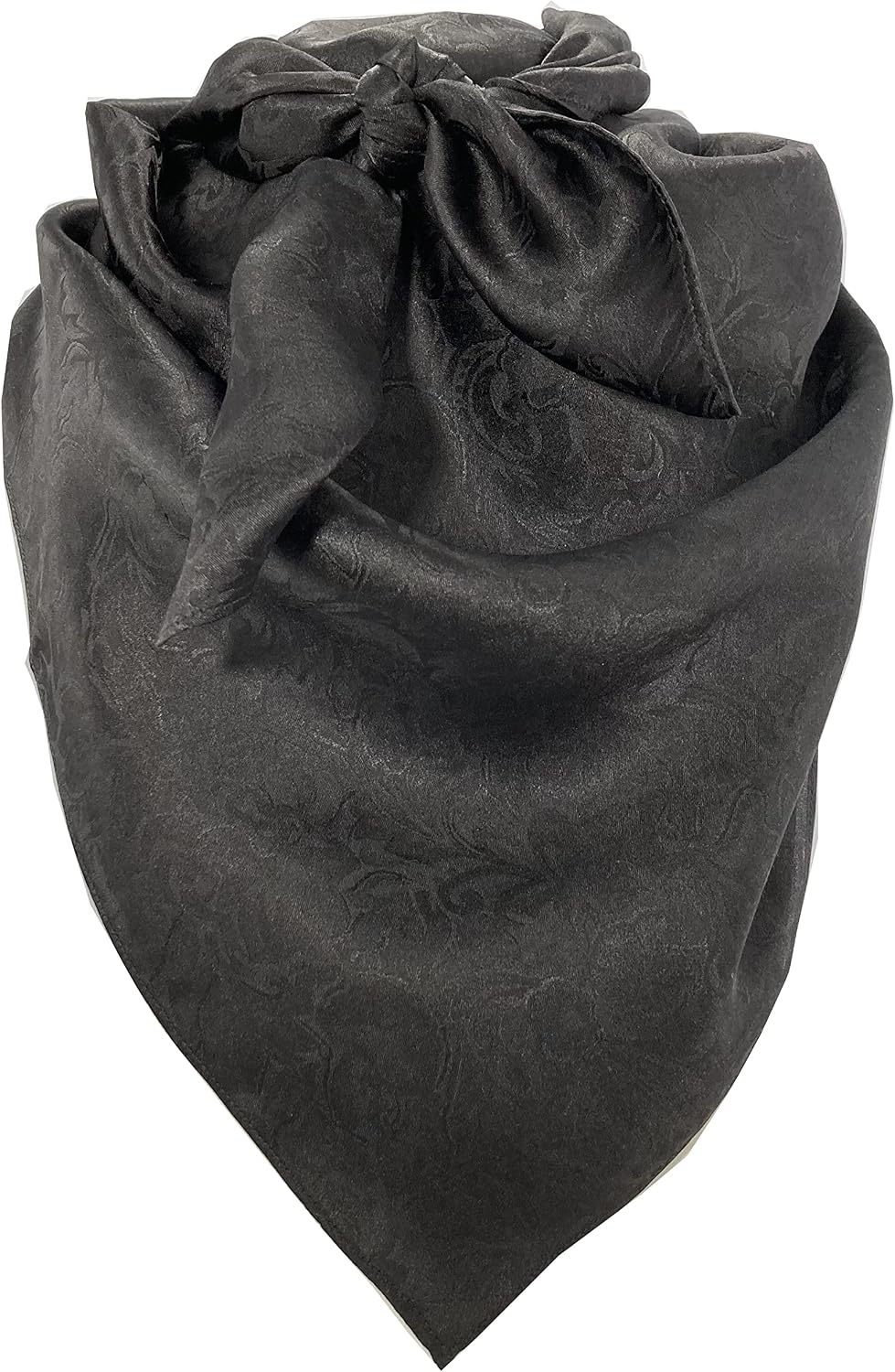 Wild Rag Western Bandana Scarf 100% Silk 35" Jacquard Black